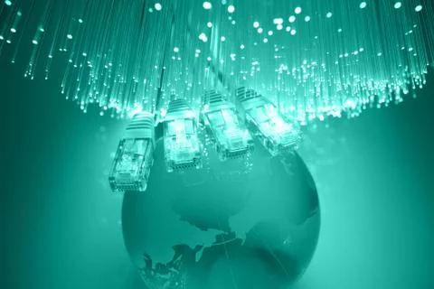 Fiber optics background with lots of light spots Stock Photos