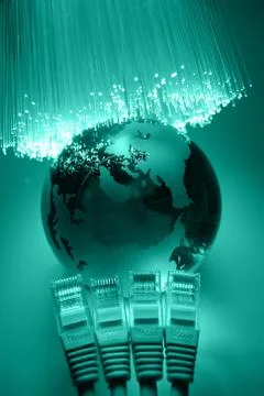 Fiber optics background with lots of light spots Stock Photos
