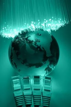 Fiber optics background with lots of light spots Stock Photos