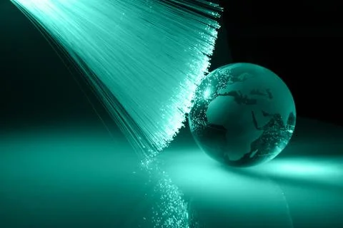 Fiber optics background with lots of light spots Stock Photos