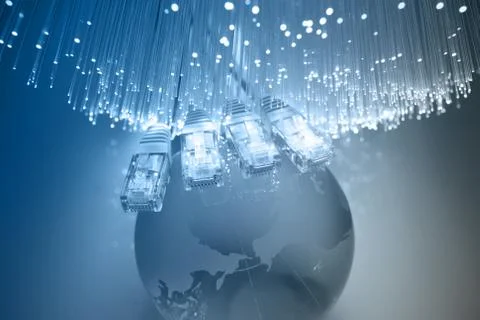Fiber optics background with lots of light spots Stock Photos