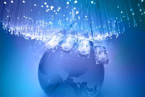 Fiber optics background with lots of light spots Stock Photos