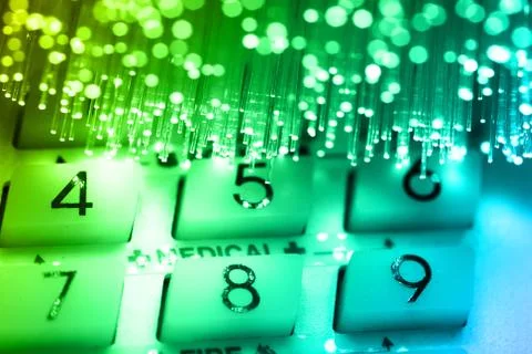 Fiber optics background with lots of light spots Stock Photos