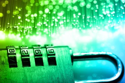 Fiber optics background with lots of light spots Foto stock