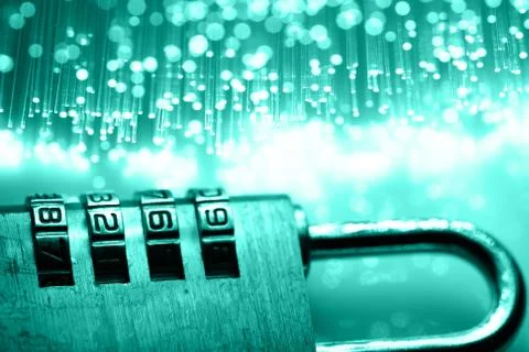 Fiber optics background with lots of light spots Foto stock