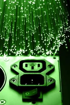 Fiber optics background with lots of light spots Stock Photos