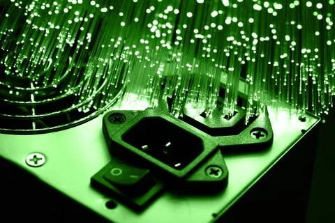 Fiber optics background with lots of light spots Stock Photos