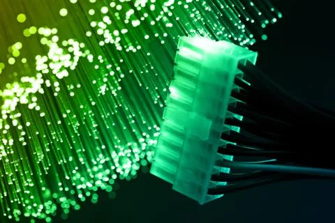 Fiber optics background with lots of light spots Stock Photos
