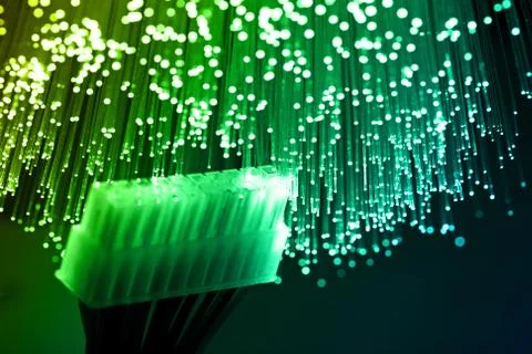 Fiber optics background with lots of light spots Stock Photos