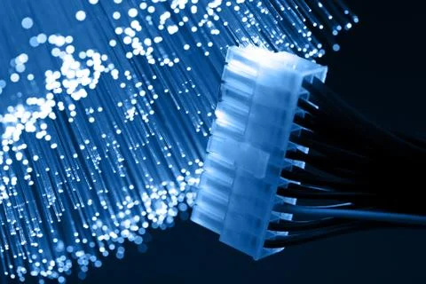 Fiber optics background with lots of light spots Foto stock