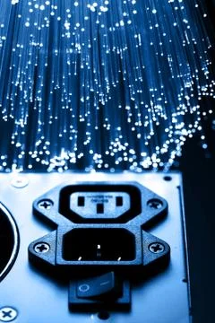 Fiber optics background with lots of light spots Foto stock