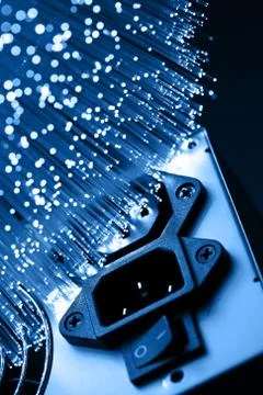 Fiber optics background with lots of light spots Stock Photos