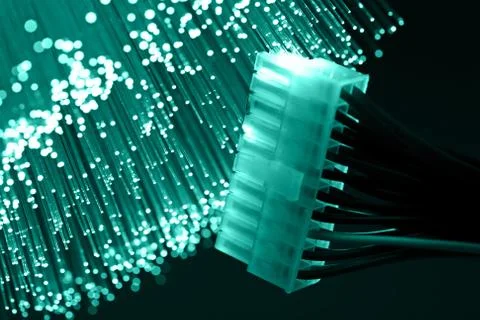 Fiber optics background with lots of light spots Foto stock