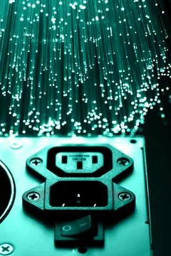 Fiber optics background with lots of light spots Stock Photos