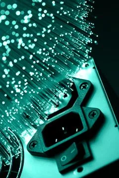 Fiber optics background with lots of light spots Stock Photos