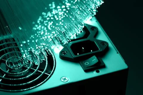 Fiber optics background with lots of light spots Stock Photos