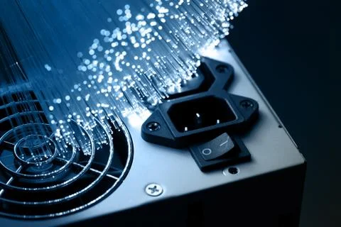 Fiber optics background with lots of light spots Stock Photos