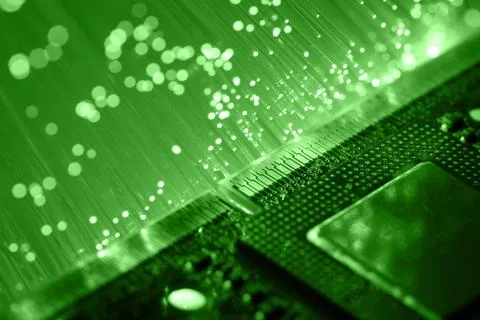 Fiber optics background with lots of light spots Stock Photos