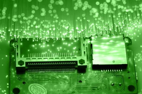 Fiber optics background with lots of light spots Stock Photos