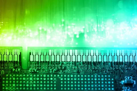 Fiber optics background with lots of light spots Foto stock