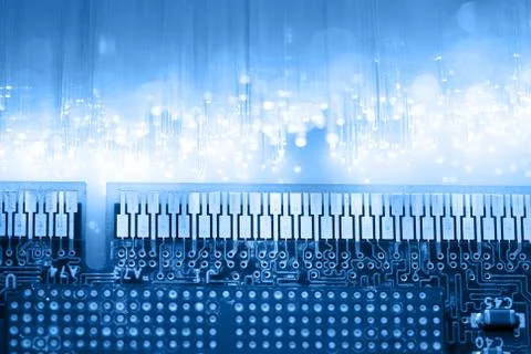 Fiber optics background with lots of light spots Stock Photos