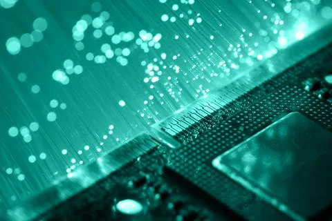 Fiber optics background with lots of light spots Stock Photos