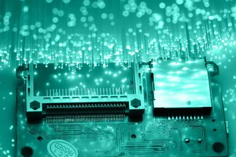 Fiber optics background with lots of light spots Stock Photos