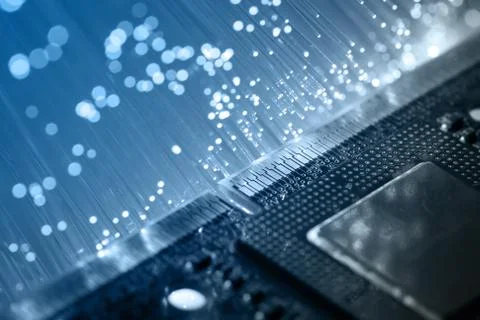 Fiber optics background with lots of light spots Stock Photos