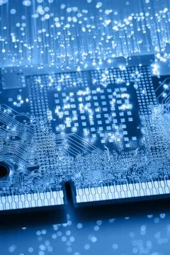 Fiber optics background with lots of light spots Stock Photos