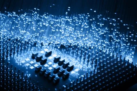 Fiber optics background with lots of light spots Stock Photos