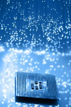 Fiber optics background with lots of light spots Stock Photos