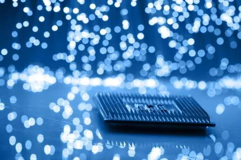 Fiber optics background with lots of light spots Stock Photos