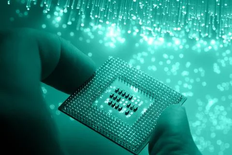 Fiber optics background with lots of light spots Stock Photos