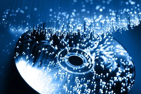 Fiber optics background with lots of light spots Foto stock