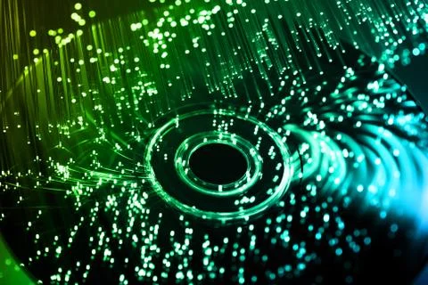 Fiber optics background with lots of light spots Stock Photos