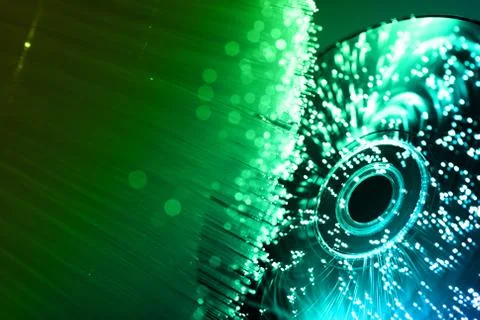 Fiber optics background with lots of light spots Stock Photos