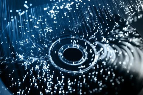 Fiber optics background with lots of light spots Stock Photos