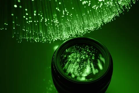Fiber optics background with lots of light spots Stock Photos