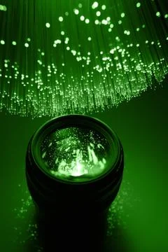 Fiber optics background with lots of light spots Stock Photos