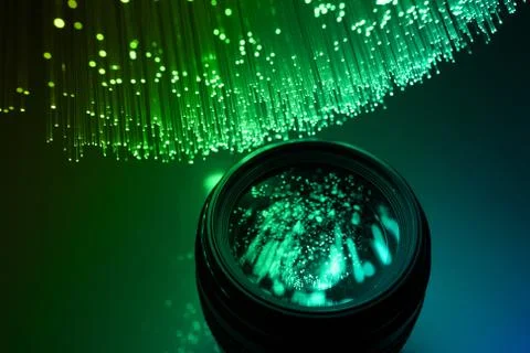 Fiber optics background with lots of light spots Stock Photos