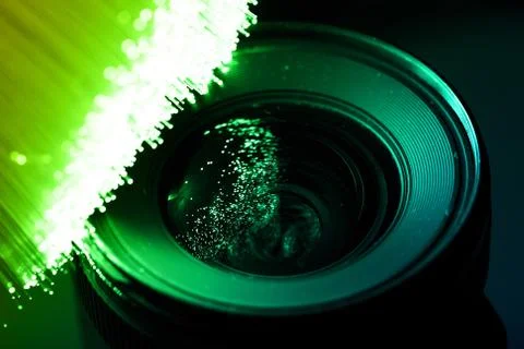 Fiber optics background with lots of light spots Stock Photos