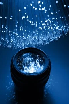 Fiber optics background with lots of light spots Stock Photos