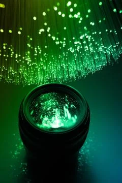 Fiber optics background with lots of light spots Stock Photos