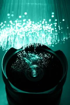 Fiber optics background with lots of light spots Stock Photos