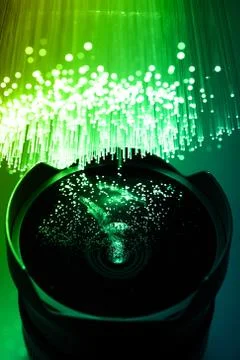 Fiber optics background with lots of light spots Stock Photos