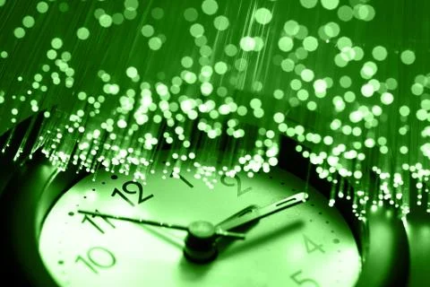 Fiber optics background with lots of light spots Foto stock