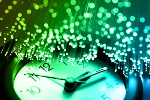 Fiber optics background with lots of light spots Foto stock