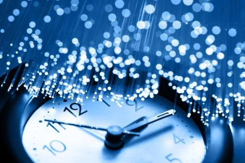 Fiber optics background with lots of light spots Stock Photos