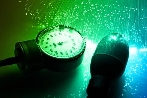 Fiber optics background with lots of light spots Stock Photos