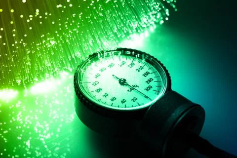 Fiber optics background with lots of light spots Foto stock